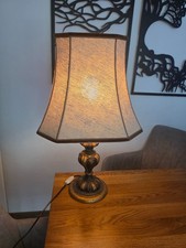 Tischlampe Vintage Holz geschnitzt gold Baroc...