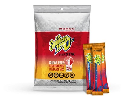 Sqwincher Sugar & Dye Free Electrolyte Hydration Sports Powder Drink Mix MANGO