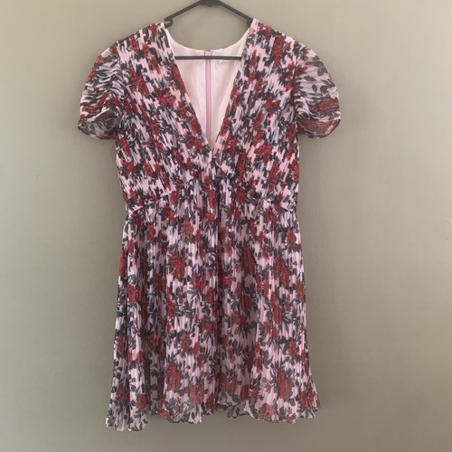 Talulah La Maison Sz L Roses V Neck Mini Euc - Picture 1 of 10