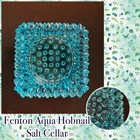Vintage Fenton Hobnail Aqua Blue Glass Salt Cellar Votive Candle Holder 2.75"