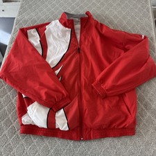 Cortavientos vintage Puma para hombre rojo con cremallera XL rendimiento deportivo entrenamiento urbano