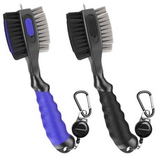 2 Pack Golf Club Brush and Groove Cleaner Brushes with Retractable Zip-Line...