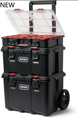 Stack-N-Roll Modular Tools Organizer for Garage Storage and DIY, 3 Piece Resin R