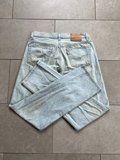 Vintage 80s 501 Levis Light Wash Distressed Worn Denim Made In USA Jeans 34x34
