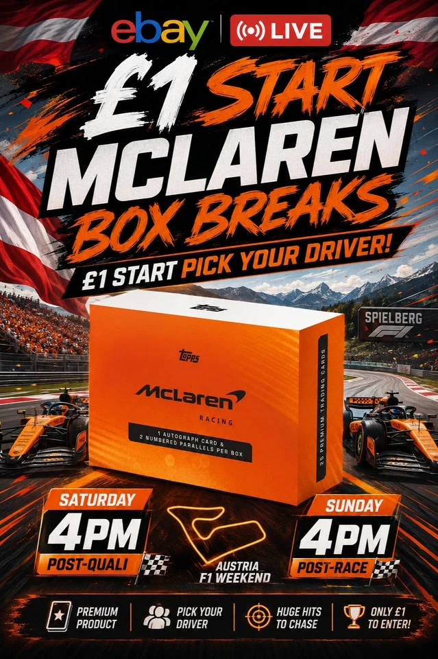£1 Start McLaren Box Breaks - Pick Your Driver!