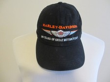 Harley-Davidson Black 100 Years Of Great Motorcycles Baseball Cap W/ Adjustable