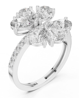 2.3 Ct Pear Certified Lab Grown Diamond Luxury Engagement Ring 14K Gold Over