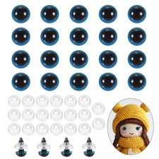 8mm Safety Eyes, 20Pcs Realistic Doll Crocheting Safety Eyes Blue
