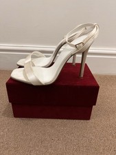 ASOS DESIGN White Ankle Strap High Heel Sandals UK 5 EU 38 Occasion