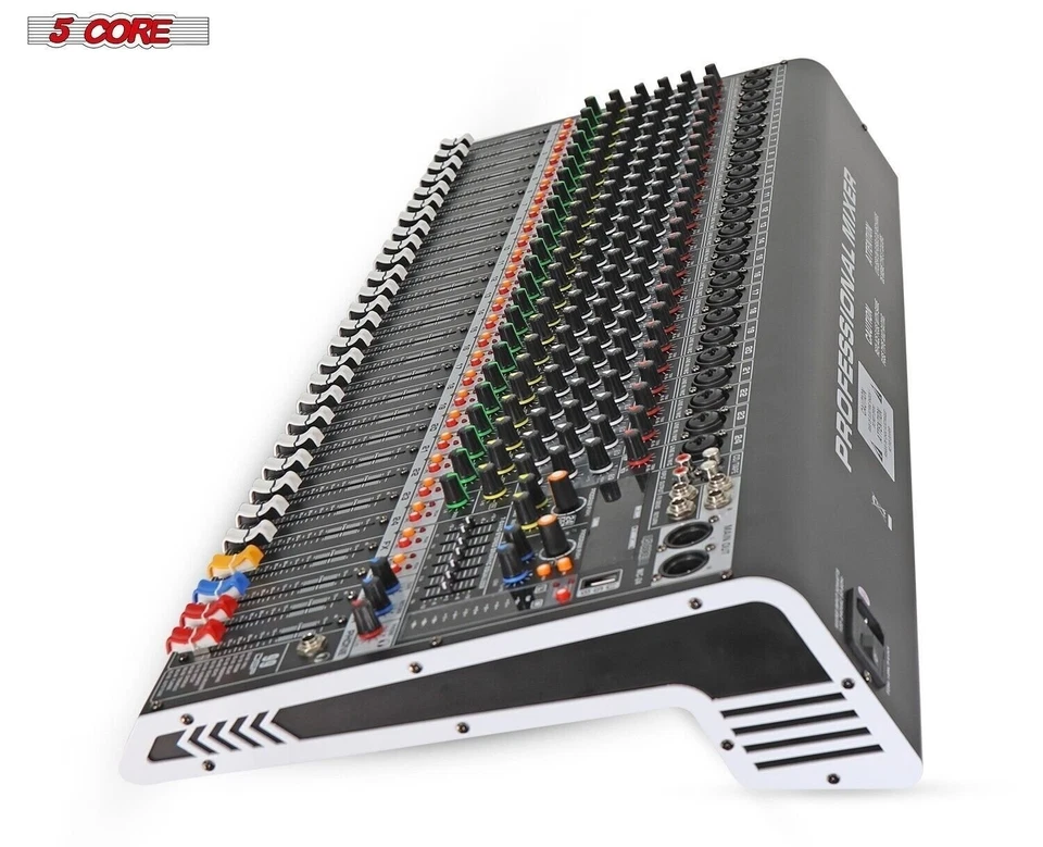 5Core Audio Mixer 24 Channel DJ Soundboard USB Interface Bluetooth XLR Console - Image 3 of 4