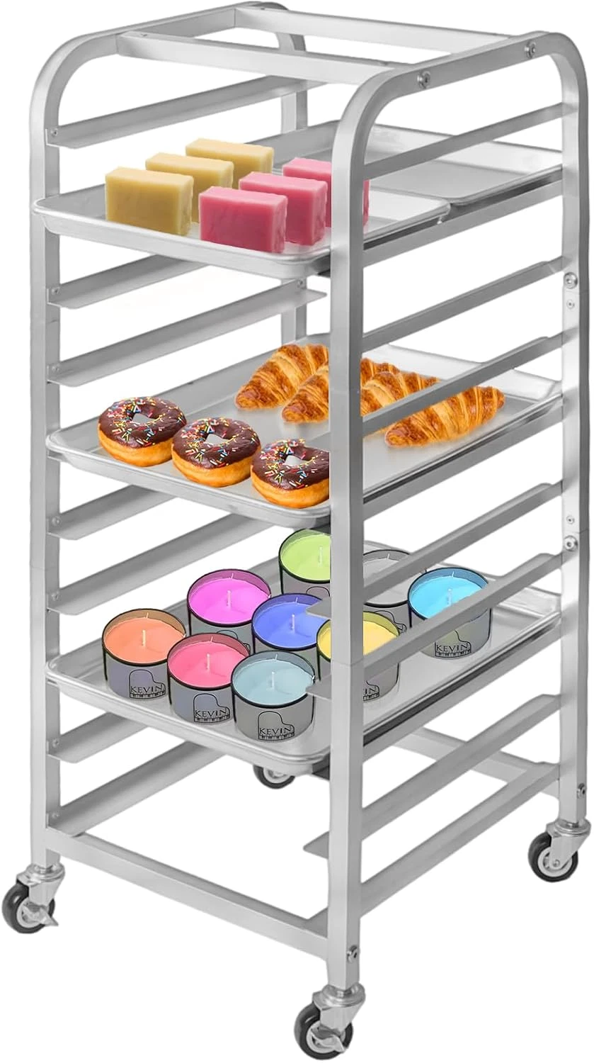 10-Tier Quarter & Half Sheet Pan Rack - Bread Baking Speed Rack for Cooling, Bak