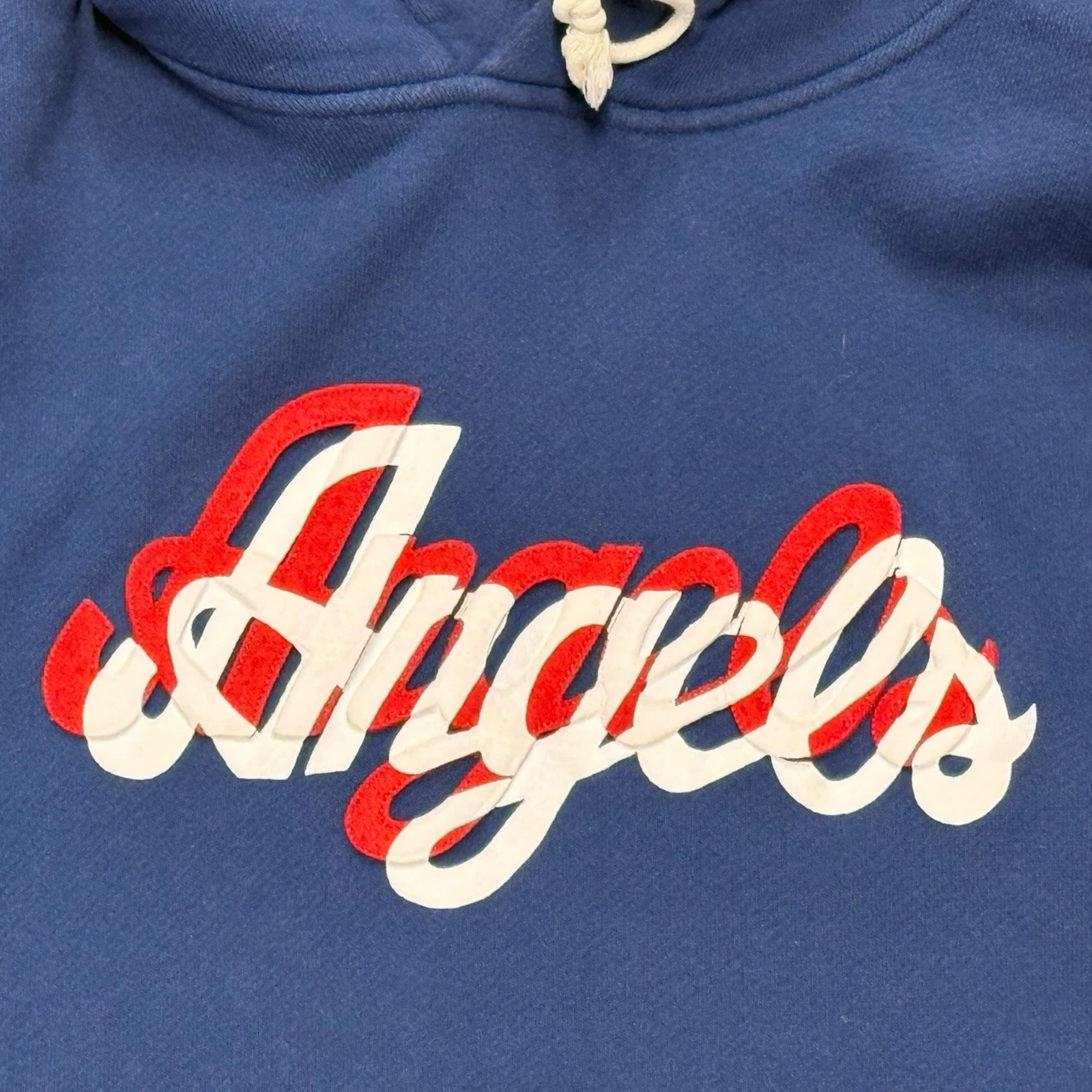 Felpa con cappuccio 100% autentica Palm Angels doppio logo blu uomo taglia large