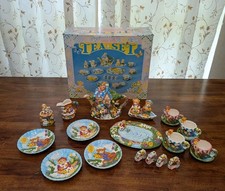 VTG 1996 TEDDY BEAR TEA SET 23 Piece Children's Tea Party Original Box Teapot