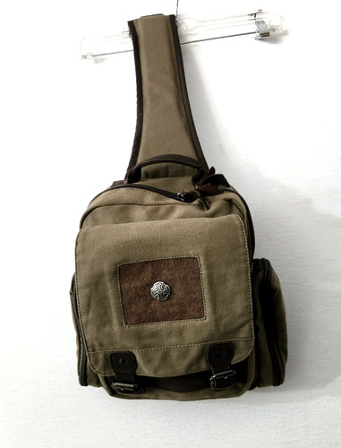 Rothco Canvas Cross Body Backpack Leather Accents