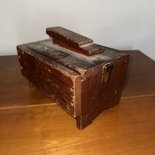 Kiwi Shoe Care Kit Wooden Shoe Shine Box with Brushes & Polish Tins