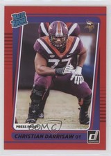 2021 Panini Donruss Rated Rookie Press Proof Red Christian Darrisaw #340 2l4