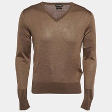 Tom Ford Brown Silk Knit VNeck Sweater S