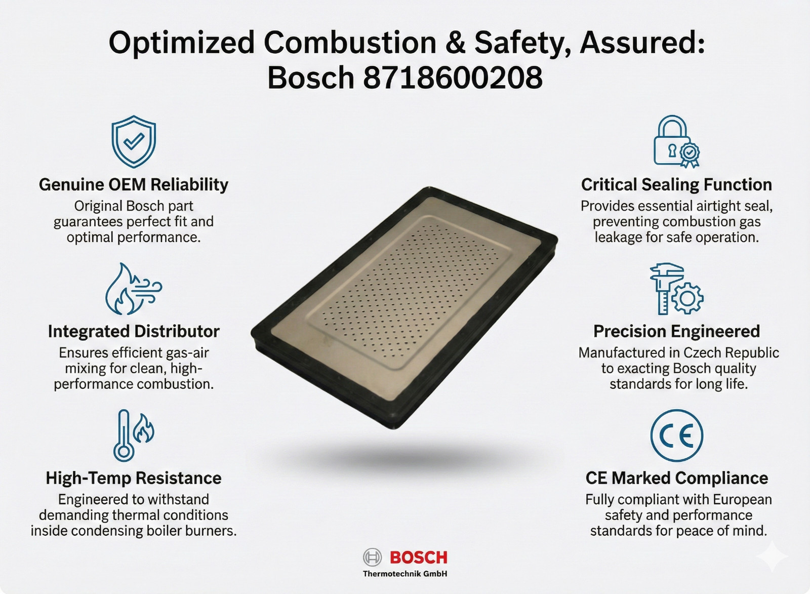 Joint d'étanchéité Bosch 8718600208 pour réparer les pannes de brûleur Buderus Logamax