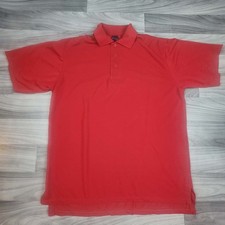 Red Kap Mens Medium Red Performance Polo Shirt Short Sleeve Work Uniform