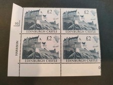 GB QEII 1988 Castles £2 Indigo. SG1412. Cylinder number 2Q. MNH block of 4.