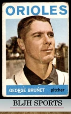 1964 Topps #322 George Brunet Baltimore Orioles (see pics)