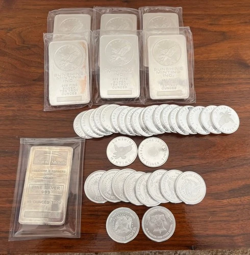 100oz Silver Bullion - Bars and Rounds