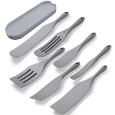 Silicone Spurtle Set, Silicone Spatula Set, Cooking Utensil for Nonstick Cook...