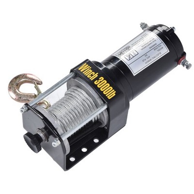 Electric Winch Steel Wire Rope Recovery Kit For Towing ATV UTV Off Road 12V 3000