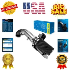 4 inch Cold Air Intake Black Tube + Heat Shield Fit for GMC/Chevy 1999-2006 V...