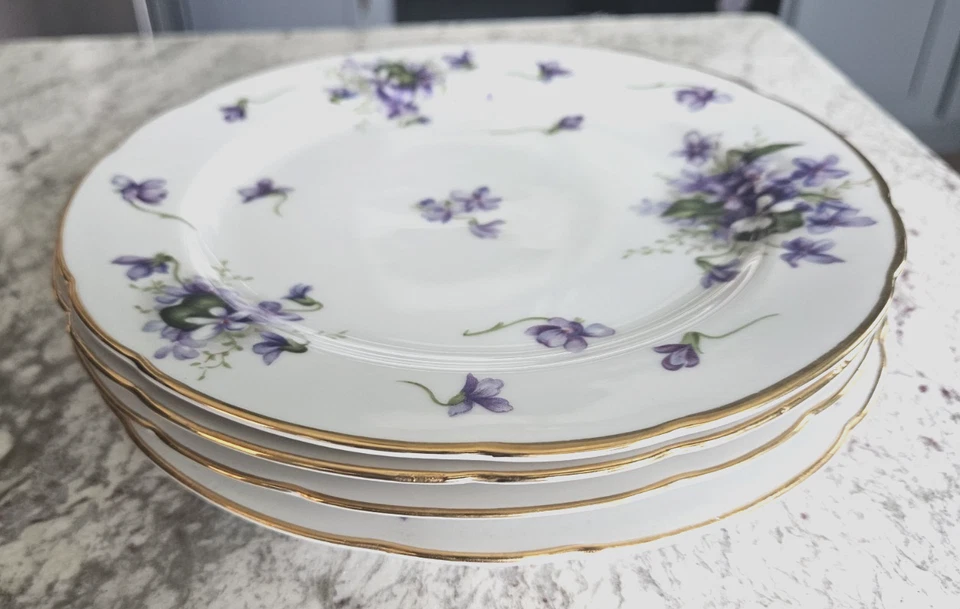 (4) VINTAGE ROSSETTI SPRING VIOLETS SALAD PLATES - 8" Made in Japan - Image 2 of 3