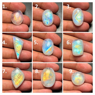 Natural Moonstone Cabochon Semi Precious Gemstone For Jewelry Making J 9573
