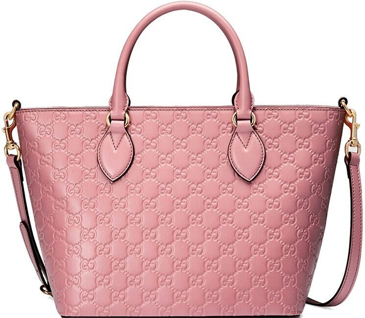 GUCCI Guccissima Logo Leather Rose Pink 