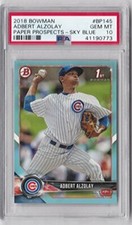 2018 Bowman Paper Prospect 1st Sky Blue 361/499 Adbert Alzolay Graded Gem PSA 10