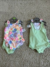 2 Pk Girls 1 Pc Swimsuit, Size 18-24M. NWT