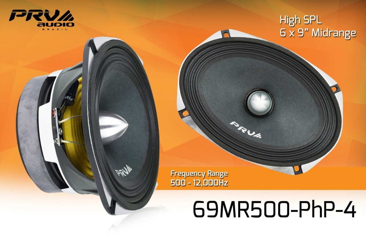 2x PRV Audio 69MR500-PhP-4 Midrange Car Audio Speakers 4 Ohms 6x9