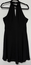 Express Black Halter Neck Cocktail Dress Keyhole Back Sleeveless Lined | SZ 6