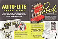 1937 AUTO-LITE SPARK PLUGS  4-PAGE TRADE  AD FEATURING MOVIE STAR JOAN BLONDELL