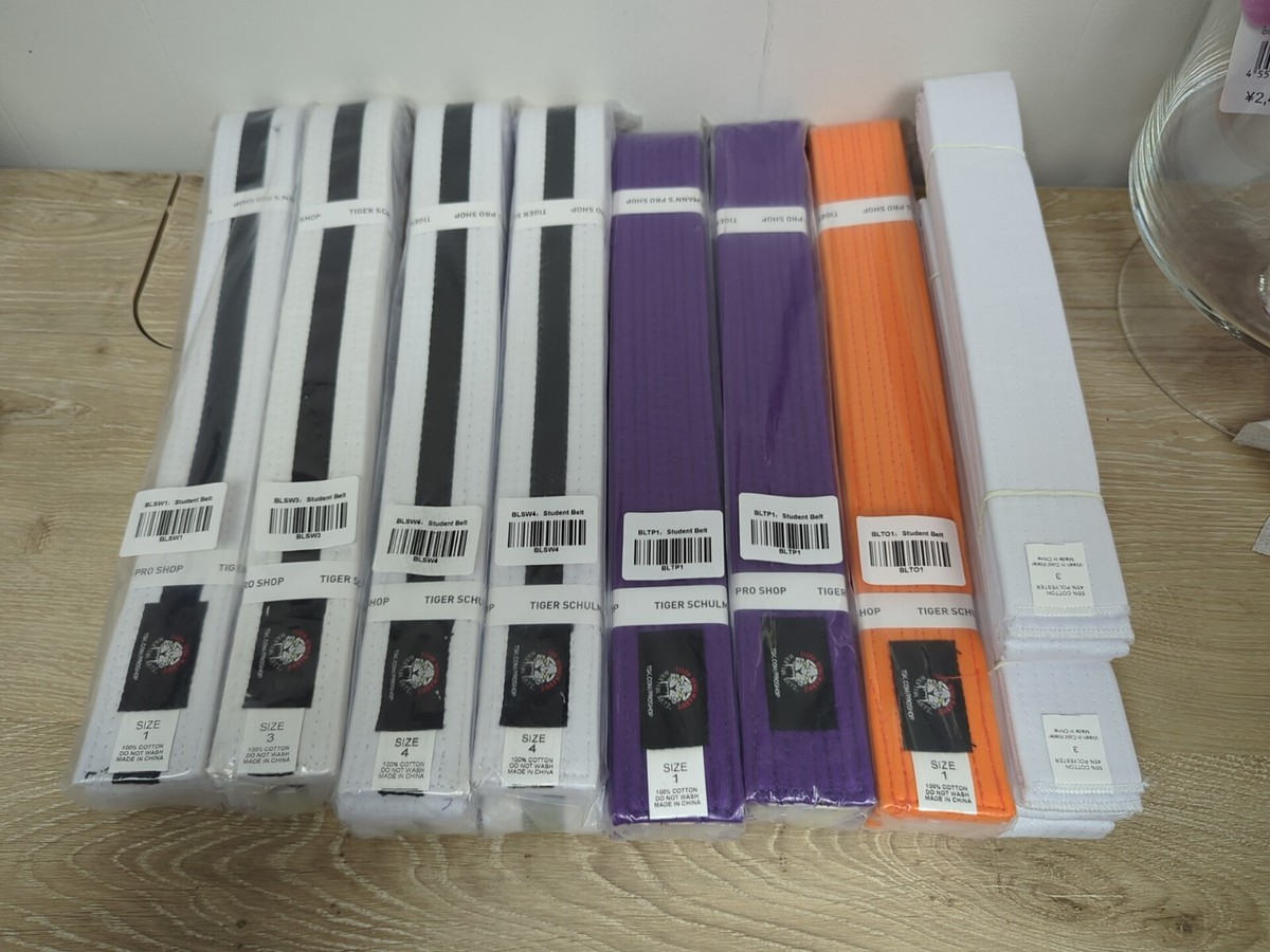 Tiger Schulmann Jjb Belts Size 1, 3, & 4. White, Purple & Orange
