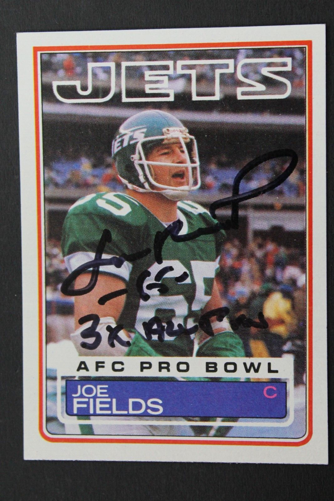 Joe Fields New York Jets Autographed 1983 Topps Signed Card #340 WIDENER