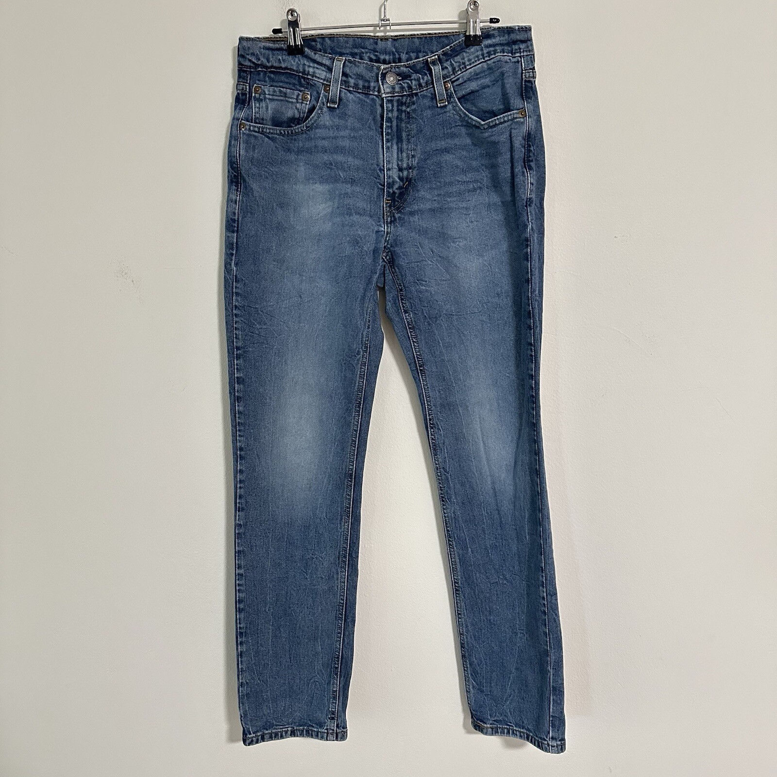 Levis Men’s Denim Jeans Washed Blue Straight Zip 541 W30 L32