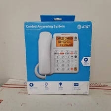 AT&T CL4940 Corded Standard Phone with Answering System Backlit Display White