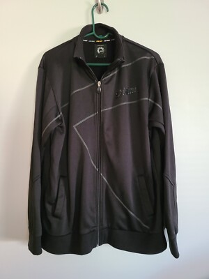 Mens SKI DOO BRP Sweatshirt Large Full Zip Black Sweatshirt
