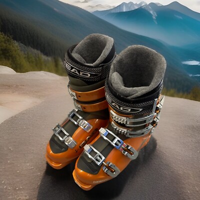 Head Free Ride Ski Boots FR 8.5 Mondo 25.5 / 295mm 4-Buckle Orange Flex Adjust