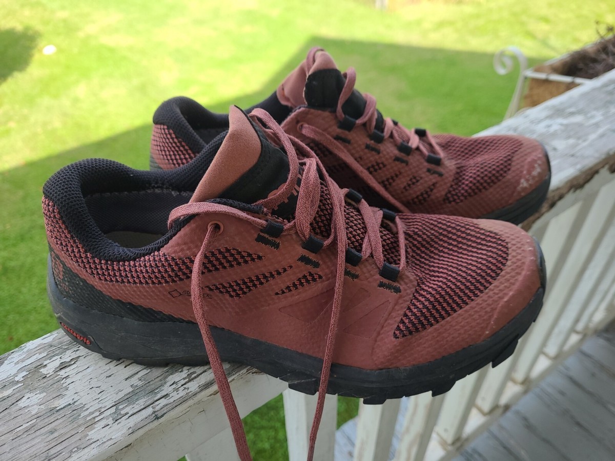 Salomon Shoes Size Brick Red Outdoor Cap Toe Contagrip Hiking