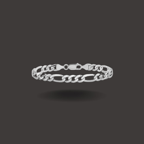 .925 Solid Sterling Silver Figaro Bracelet 10mm Wide 17.4-22 Grams Plata Pulsera