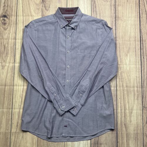 Johnston & Murphy  Men’s Size Medium Long Sleeve Button Down Shirt Purple - Picture 1 of 6