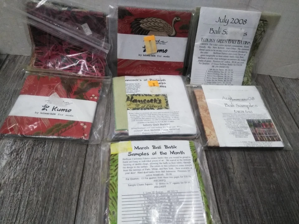 Moda Kumo & Bali Batik tela 100% algodón cuadrados (5''x5'') paquete de 7 piezas Foto 4 de 4