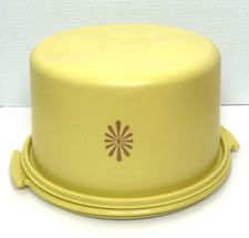 Vintage Tupperware Cake Carrier Harvest Gold Sunburst 684-1 USA 1970s Retro