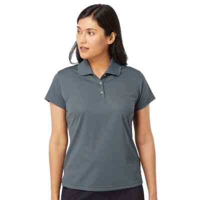 Adidas Women's GRAY Sport Mesh Short Sleeve Performance Golf Polo Shirt Sz  M