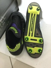 Vintage 80 Scarpe Calcio Pantofola D'Oro Spark Pelle Nero Tacchetto Avvitabile